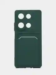 Тёмно-зелёный чехол для Xiaomi Redmi Note 13 Pro 4G/Poco M6 Pro 4G (Редми Нот 13 Про/Поко М6) с карманом