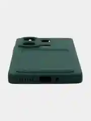 Тёмно-зелёный чехол для Xiaomi Redmi Note 13 Pro 4G/Poco M6 Pro 4G (Редми Нот 13 Про/Поко М6) с карманом