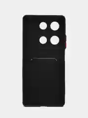 Черный чехол для Xiaomi Redmi Note 13 Pro 4G/Poco M6 Pro 4G (Редми Нот 13 Про/Поко М6) с карманом