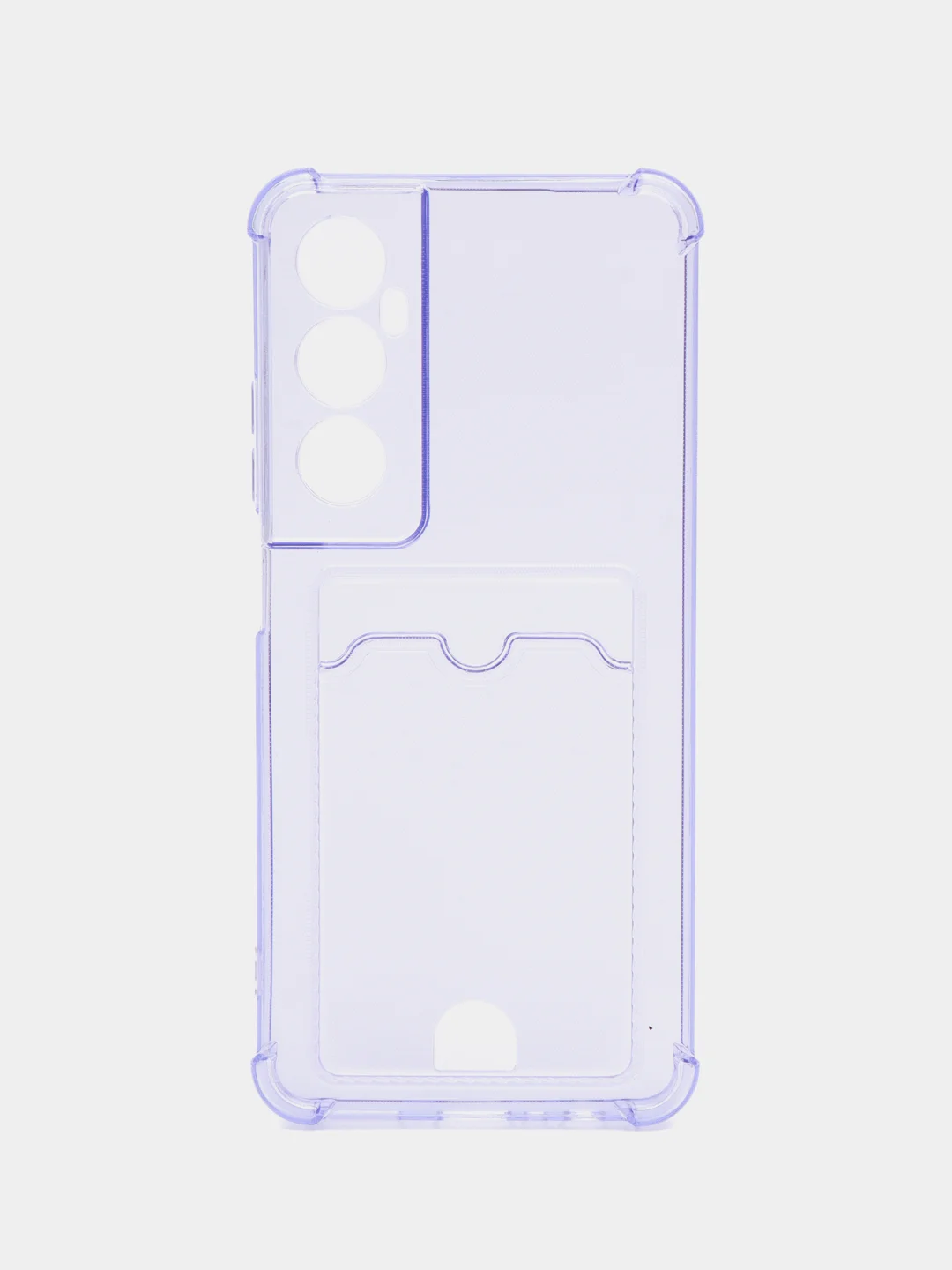 Лавандовый чехол для Realme C65 (Реалми С65) с карманом для карт, прозрачный