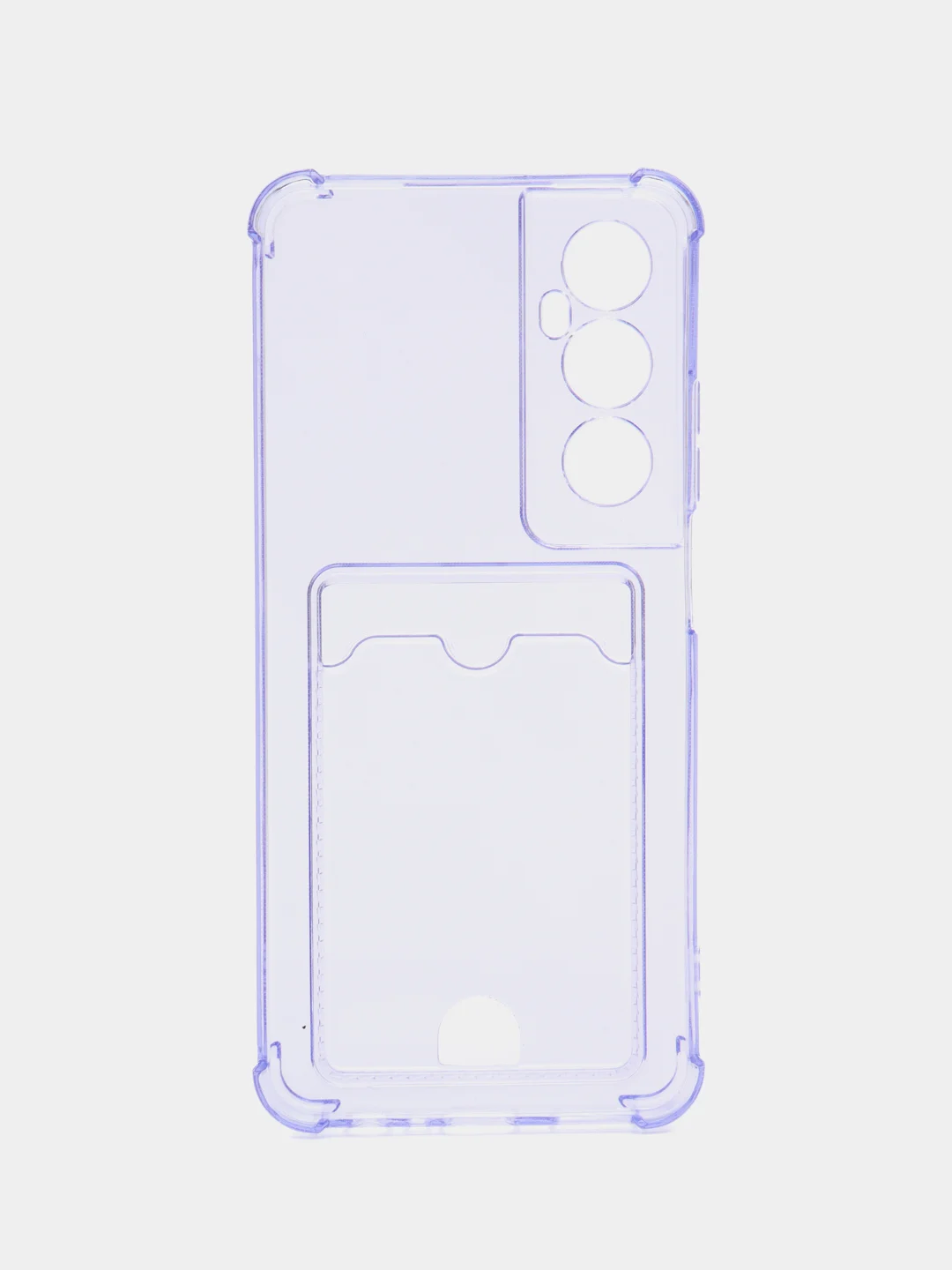 Лавандовый чехол для Realme C65 (Реалми С65) с карманом для карт, прозрачный