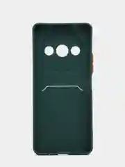 Тёмно-зелёный чехол для Xiaomi Redmi A3/Poco C61 (Сяоми Редми А3/Поко С61), с карманом для карт