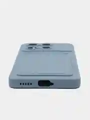 Синий меланж чехол для Poco X6 Pro 5G (Поко Х6 Про ), с карманом для карт