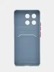 Синий меланж чехол для Poco X6 Pro 5G (Поко Х6 Про ), с карманом для карт