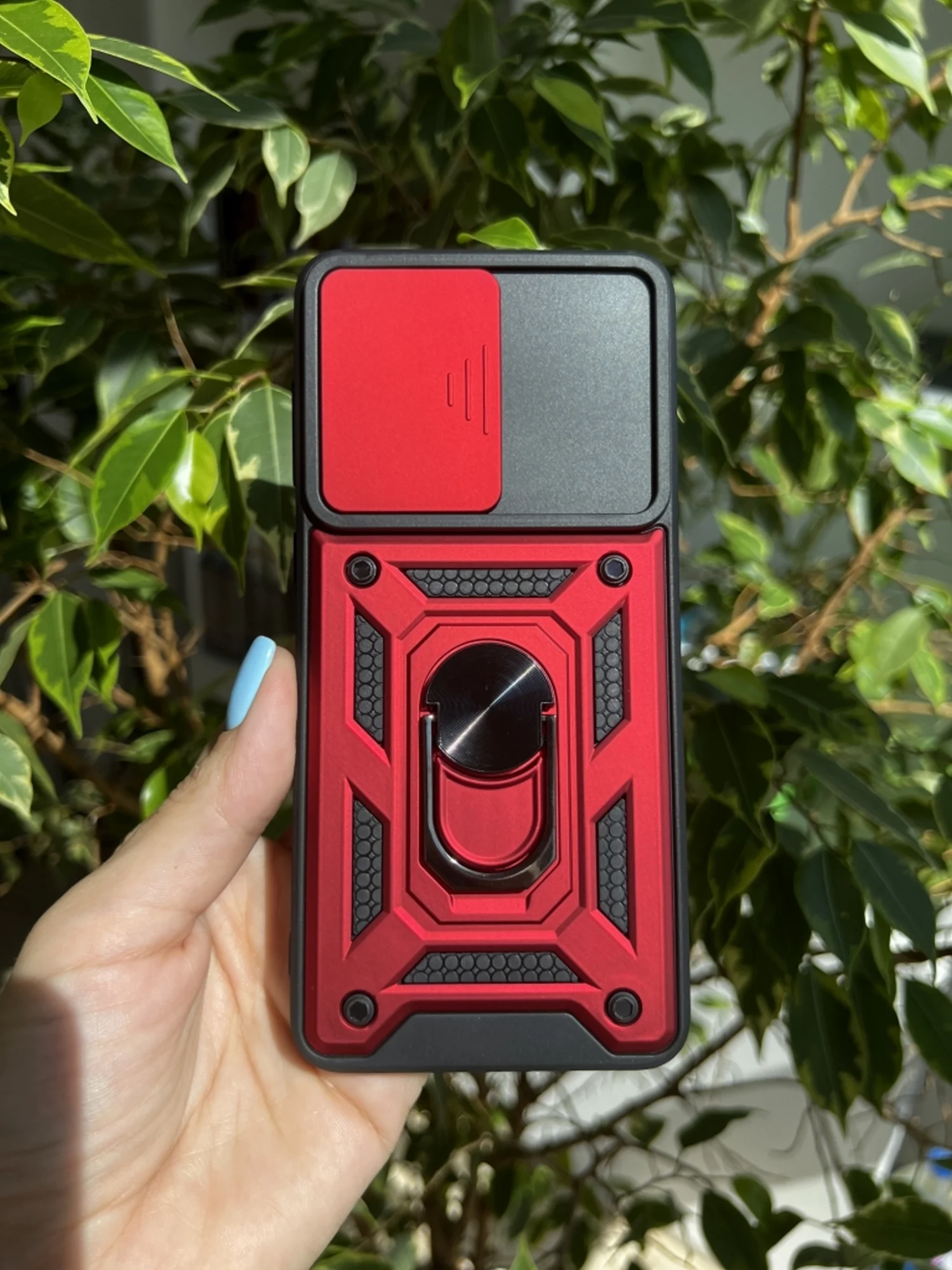 Красный чехол противоударный armors для Samsung A73 5G / Самсунг А73 5G с защитой камеры
