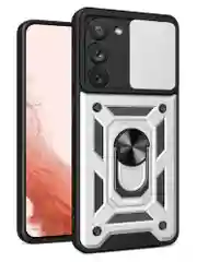 Серебряный чехол противоударный armors для Samsung S23 / Самсунг S23 с защитой камеры