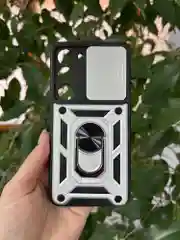 Серебряный чехол противоударный armors для Samsung S23 / Самсунг S23 с защитой камеры