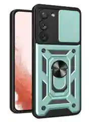 Зеленый чехол противоударный armors для Samsung S23 / Самсунг S23 с защитой камеры