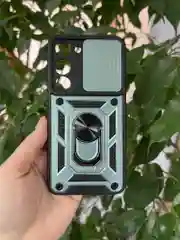 Зеленый чехол противоударный armors для Samsung S23 / Самсунг S23 с защитой камеры