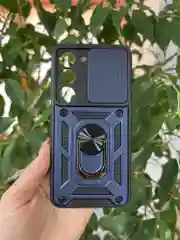 Темно-синий чехол противоударный armors для Samsung S23 / Самсунг S23 с защитой камеры