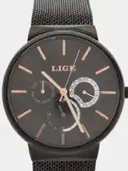 Черный часы наручные мужские LIGE водостойкие