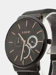 Черный часы наручные мужские LIGE водостойкие
