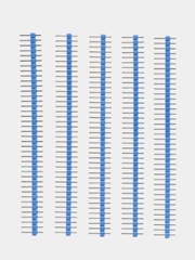 5 штук Разъем 2.54мм PLS-40 синий 40 контактов 1 ряд