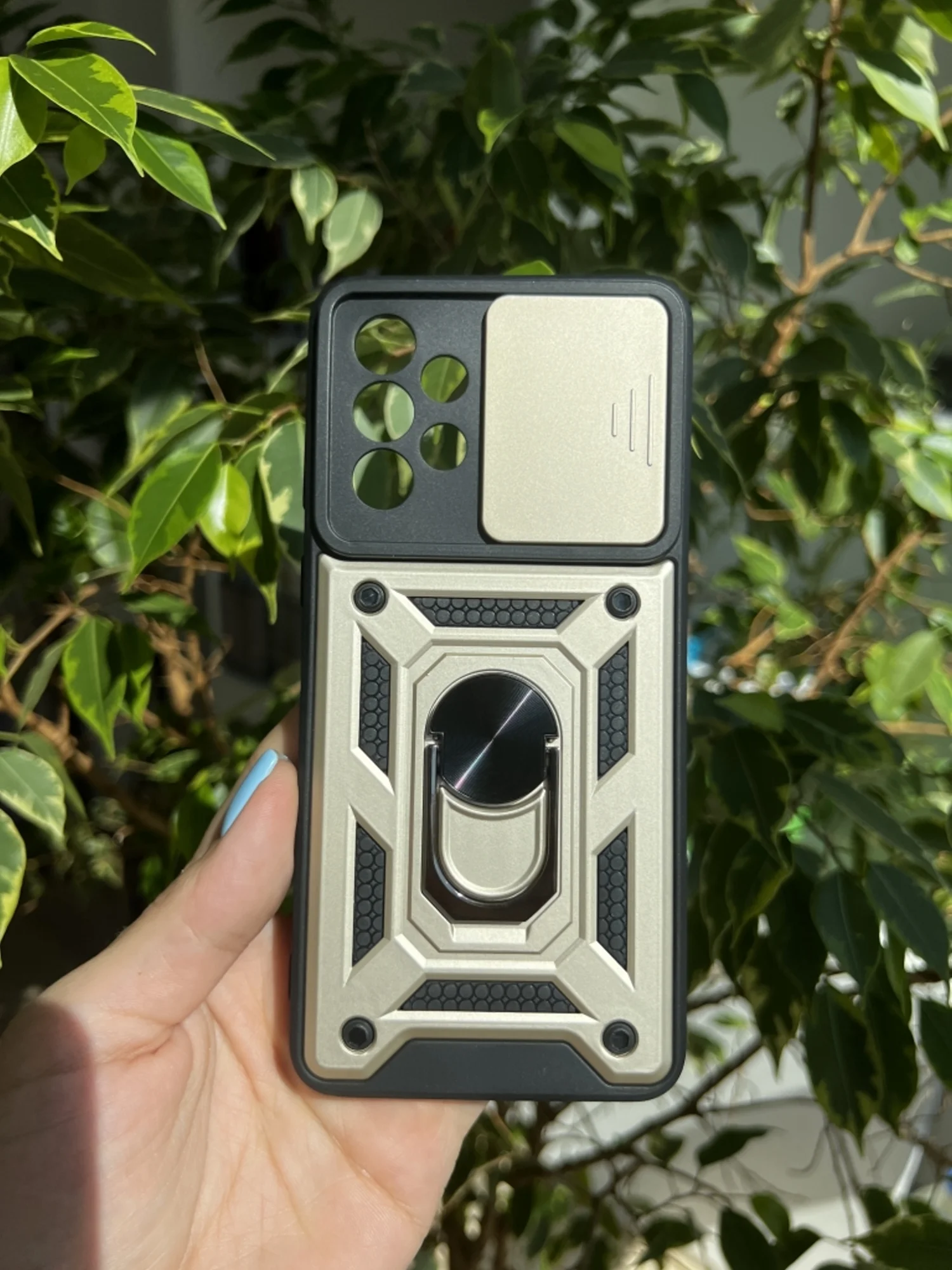Золотой чехол противоударный armors для Samsung A53 5G / Самсунг А53 5G с защитой камеры