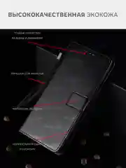 Черный чехол-книжка с магнитной застежкой для Samsung Galaxy A55 5G (Самсунг Галакси А55)