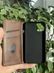 Тёмно-коричневый чехол книжка elitcase для Apple iPhone 13 / Айфон 13