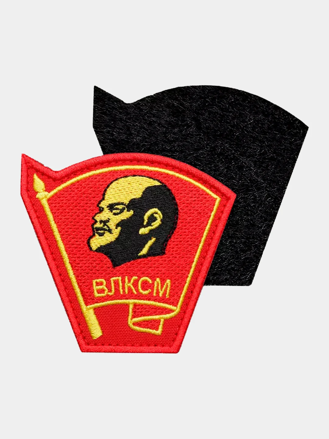 Красный нашивка шеврон на одежду ВЛКСМ СССР, на липучке