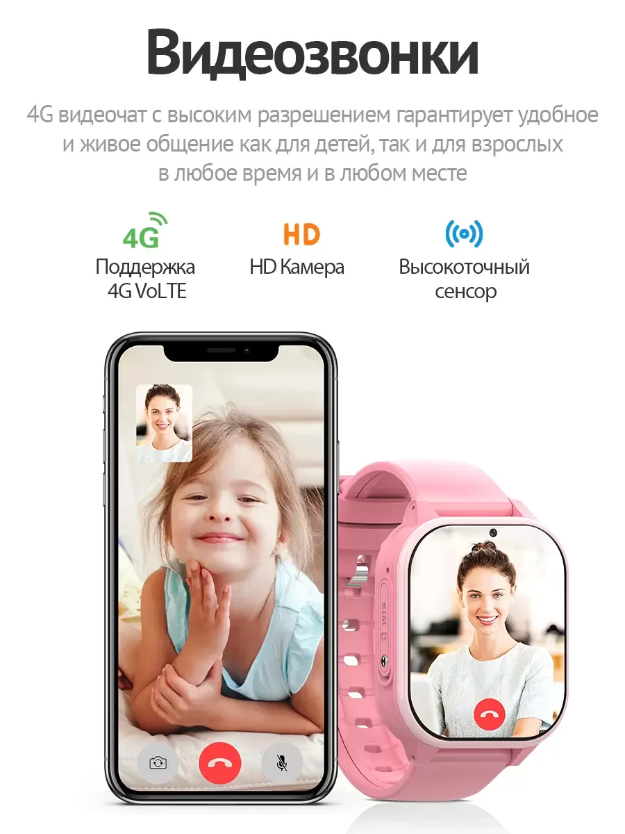 Часы Smart Baby Watch Wonlex KT19pro, розовые