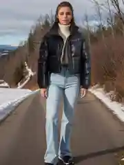 Белый куртка женская кожаная, укороченная, демисезон, зима, евро зима, весна, осень, для машины, автолед