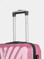 Розовый чемодан на колесах L большой Lcase Phuket пластиковый розовое золото