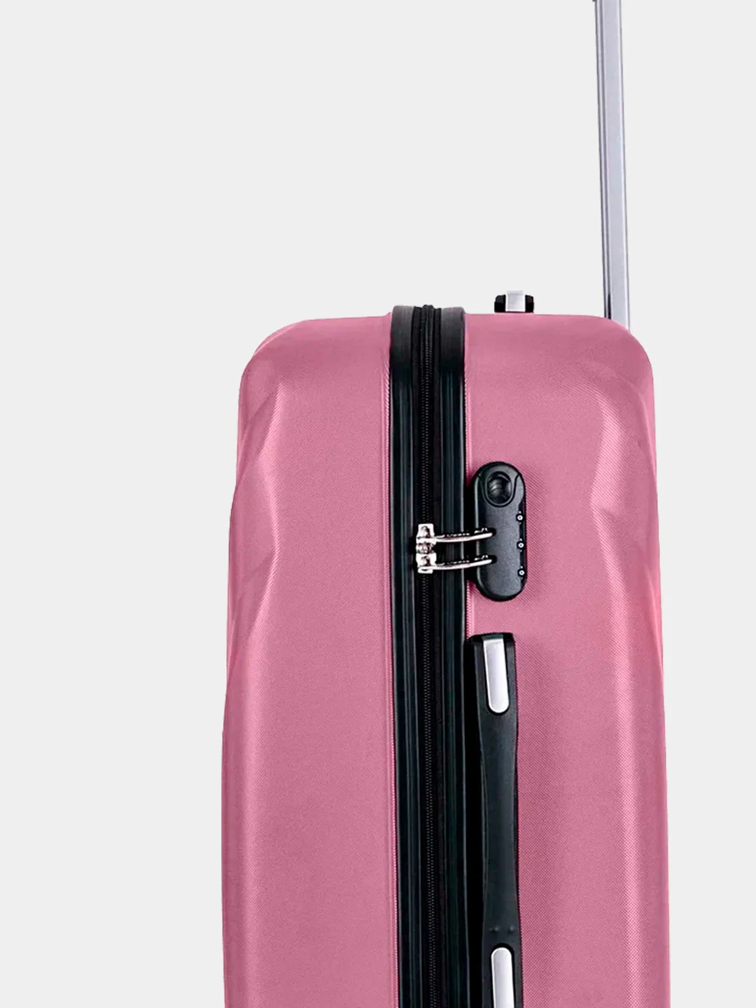 Розовый чемодан на колесах L большой Lcase Phuket пластиковый розовое золото