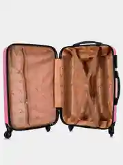 Розовый чемодан на колесах L большой Lcase Phuket пластиковый розовое золото