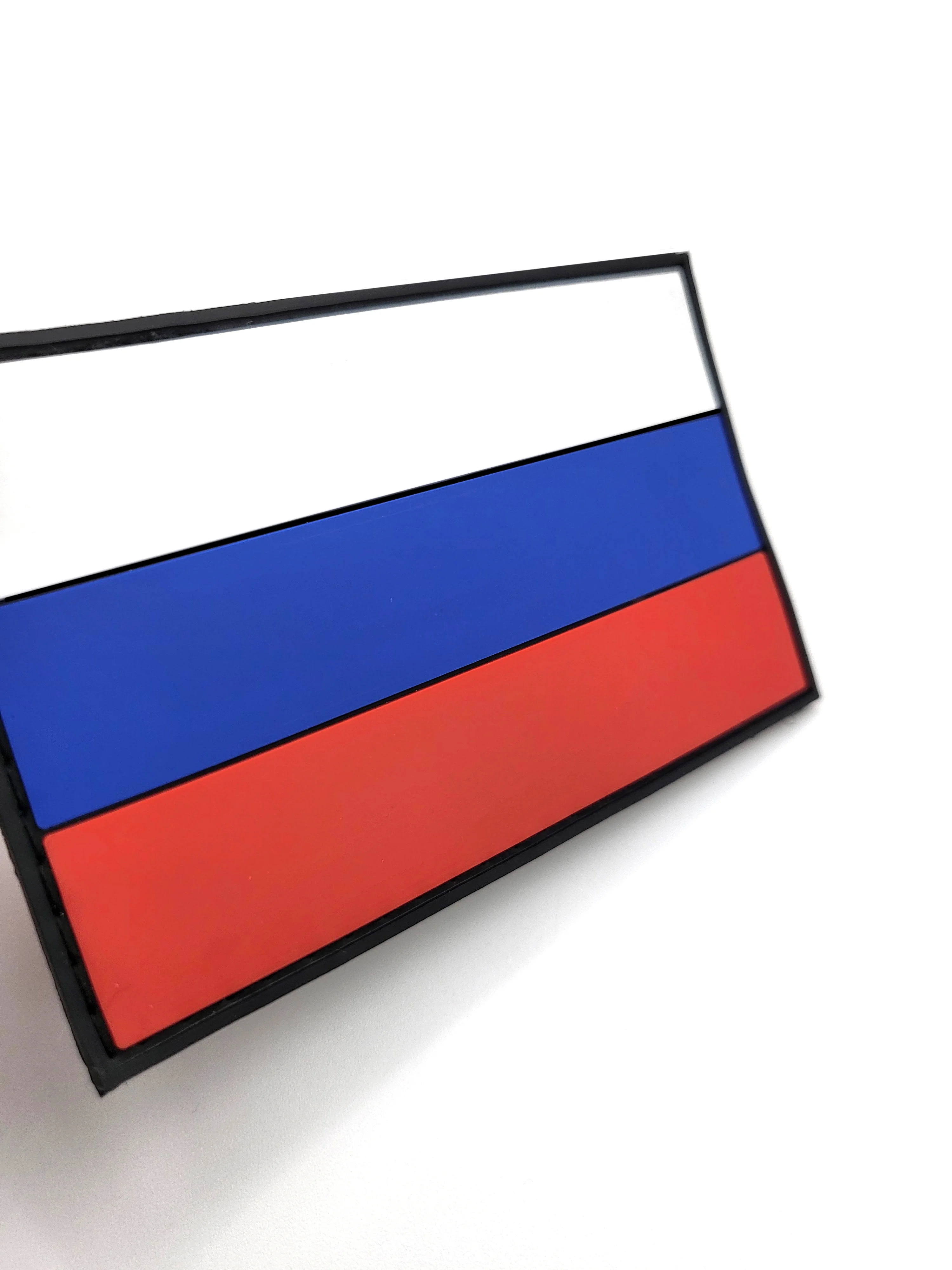 Голубой шеврон на липучке ПВХ