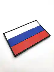 Голубой шеврон на липучке ПВХ