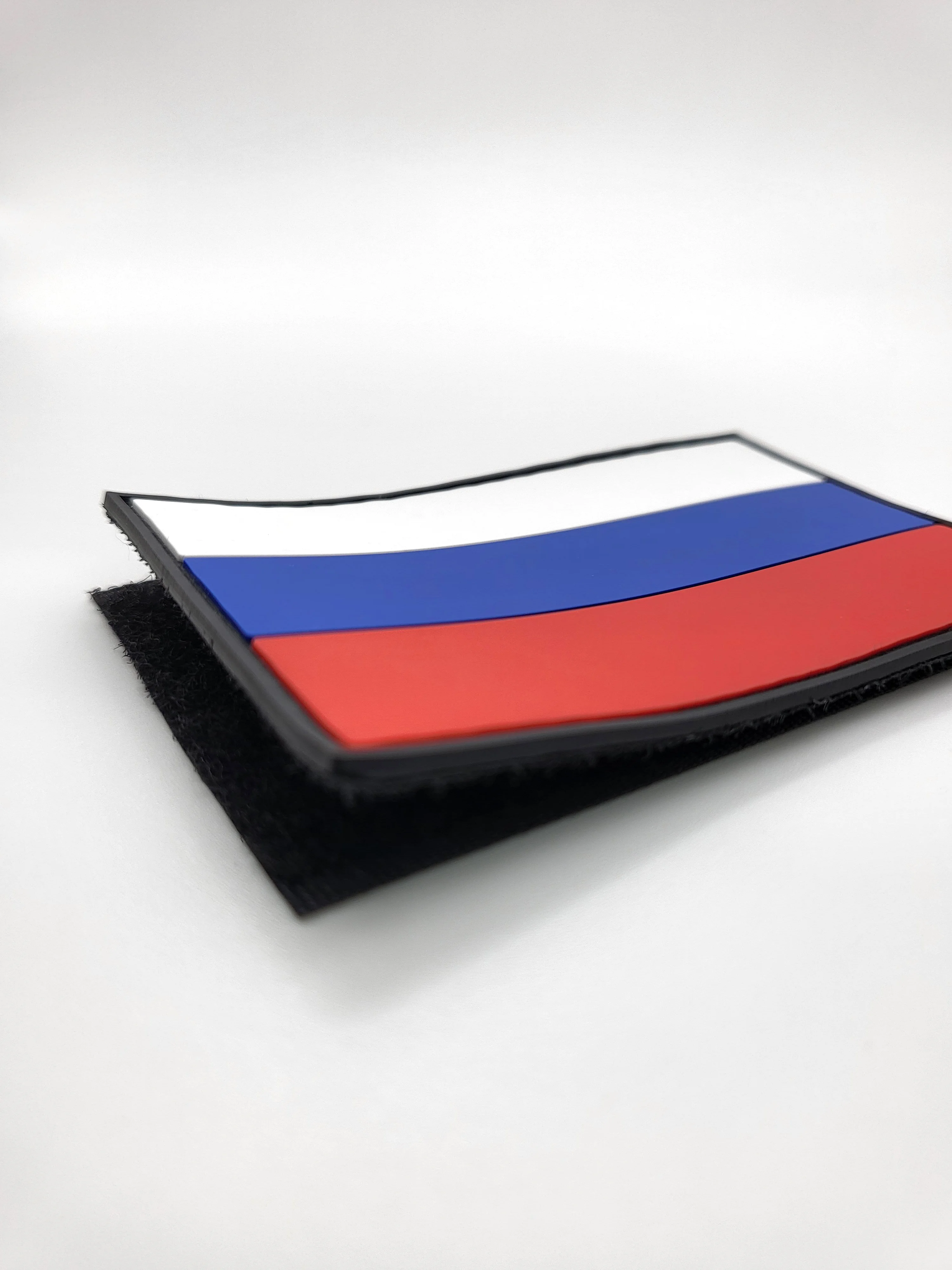 Голубой шеврон на липучке ПВХ