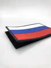 Голубой шеврон на липучке ПВХ