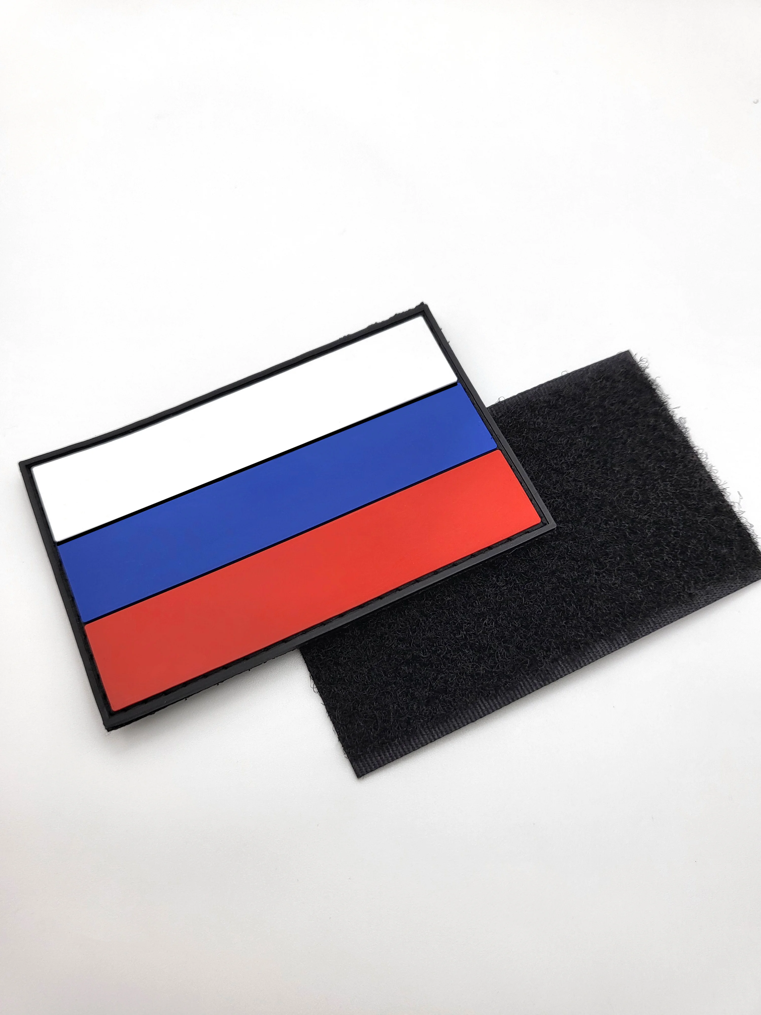 Голубой шеврон на липучке ПВХ