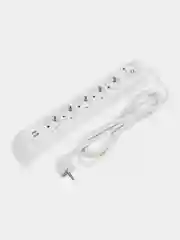 Фильтр сетевой  KRANZ 5 гнезд + 2 USB, с автовыключателем, белый