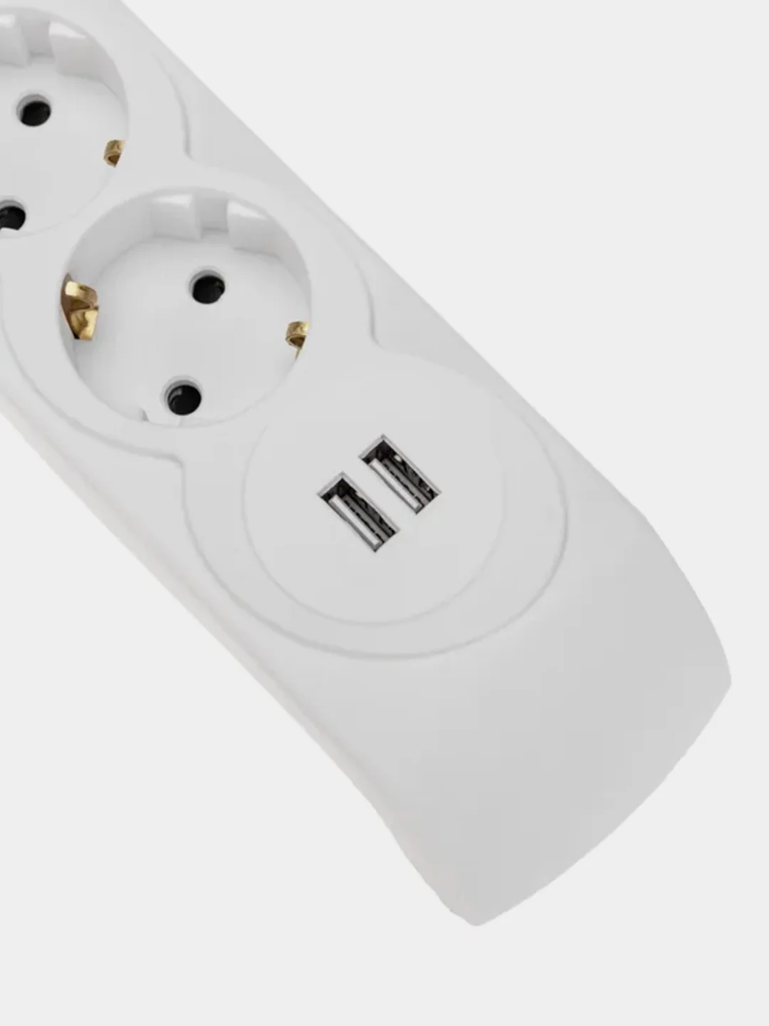 Фильтр сетевой  KRANZ 5 гнезд + 2 USB, с автовыключателем, белый