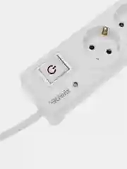 Фильтр сетевой KRANZ, 5 гнезд, 5 м, 3 х 1,5 мм, с автовыключением, 2 USB, белый