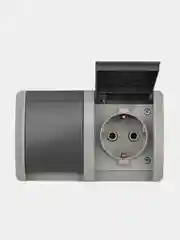 Блок горизонтальный 2 розетки KRANZ INDUSTRIAL, IP54, керамика, с заземлением, серый