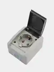 Розетка одноместная KRANZ INDUSTRIAL, IP54, керамика, с заземлением, серая
