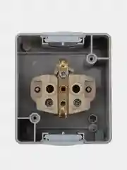 Розетка одноместная KRANZ INDUSTRIAL, IP54, керамика, с заземлением, серая