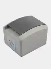 Розетка одноместная KRANZ INDUSTRIAL, IP54, керамика, с заземлением, серая