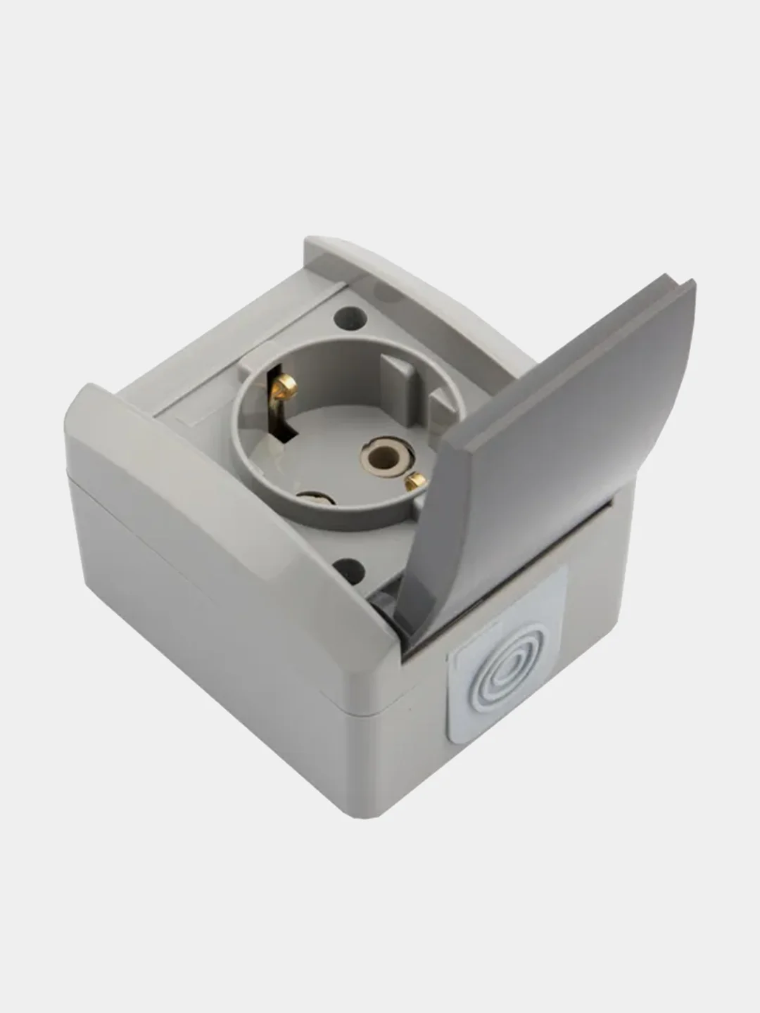 Розетка одноместная KRANZ INDUSTRIAL, IP54, керамика, с заземлением, серая