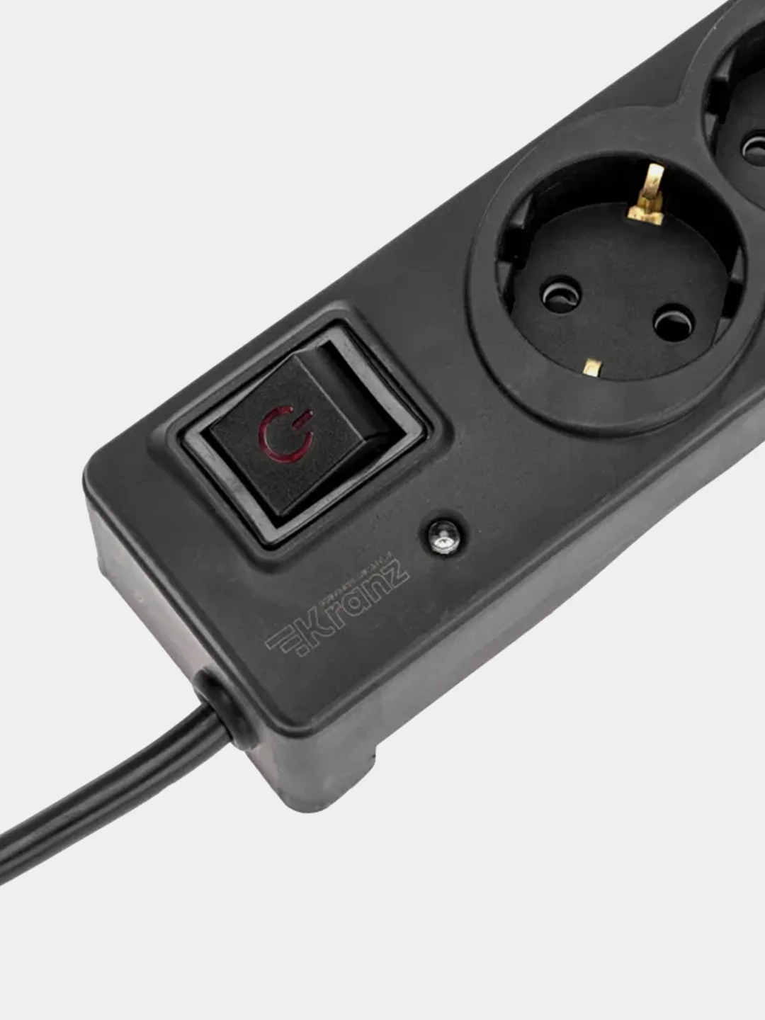 Фильтр сетевой KRANZ, 5 гнезд, 3 м, 3 х 1,5 мм, с автовыключением, 2 USB, черный