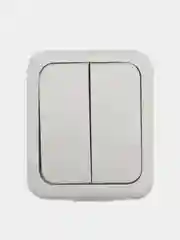 Выключатель двухклавишный KRANZ Mini OG OG, IP54, открытой установки, белый