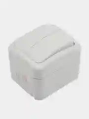 Выключатель двухклавишный KRANZ Mini OG OG, IP54, открытой установки, белый