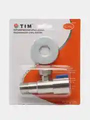 Кран угловой из нержавеющей стали 1/2x3/4 НР для стиральных машин, TIM BL5852.03S