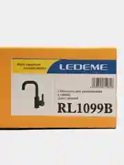 Черный смеситель  для умывальника латунный Ledeme L1099