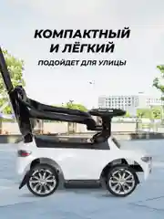 Белый детский толокар каталка Farfello CCV-555, от 1 года до 3-х лет, музыка, багажник