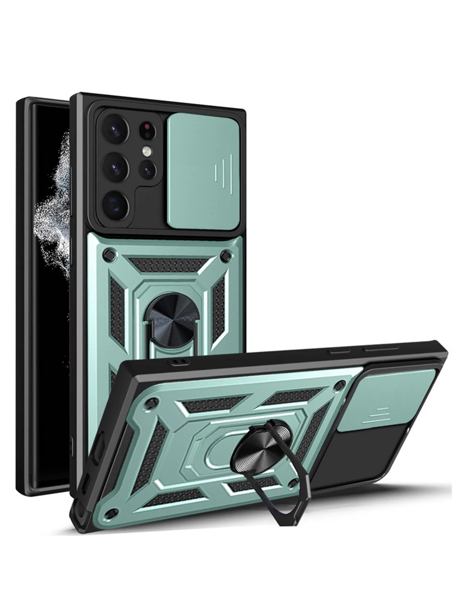 Серебряный чехол противоударный armors для Samsung S22 Ultra / Самсунг S22 Ультра с защитой камеры