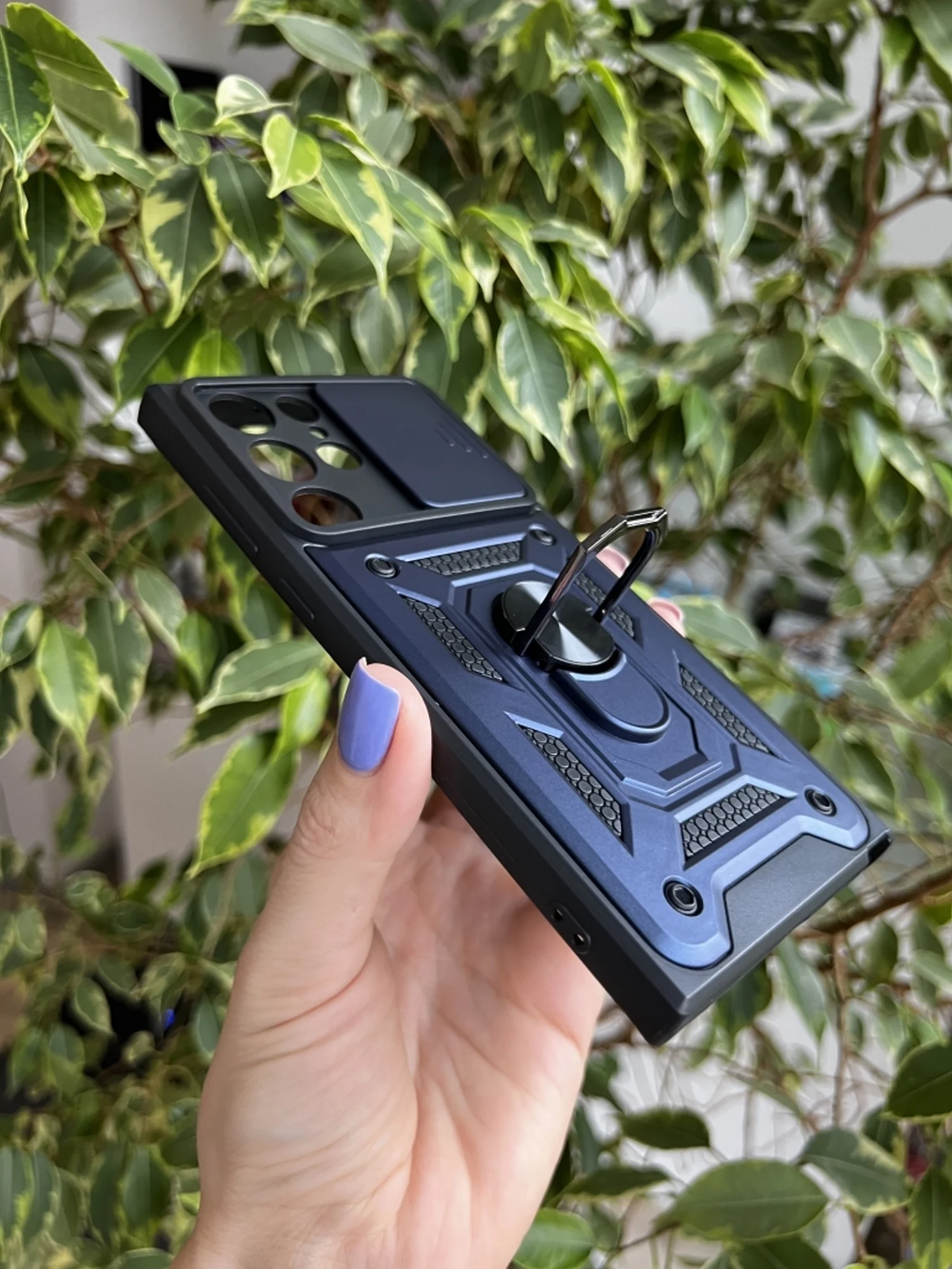 Темно-синий чехол противоударный armors для Samsung S22 Ultra / Самсунг S22 Ультра с защитой камеры