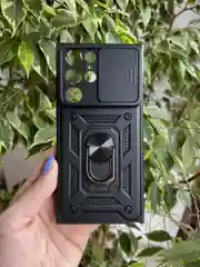 Черный чехол противоударный armors для Samsung S22 Ultra / Самсунг S22 Ультра с защитой камеры