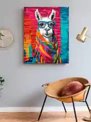 Стильная лама Картина по номерам на холсте c подрамником, 40 х 50 "Art on Canvas"