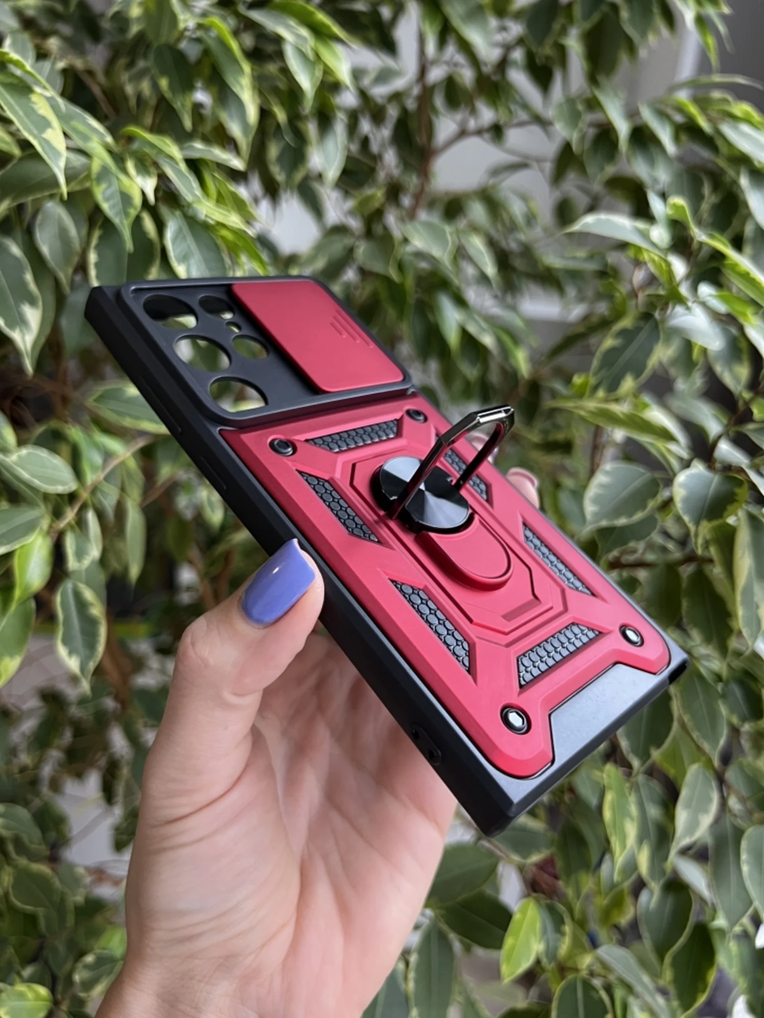 Красный чехол противоударный armors для Samsung S23 Ultra / Самсунг S23 Ультра с защитой камеры